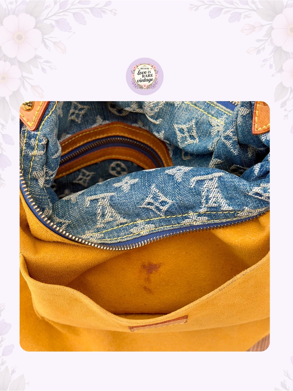 Louis Vuitton Denim Shoulder Bag • FL1065 • COA • Vintage 2005 - Picture 10 of 15